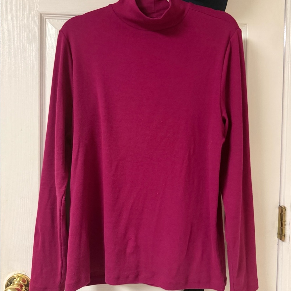 LOFT Pink Fitted Long Sleeve Tee